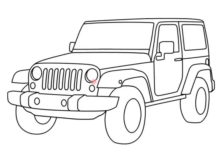 How To Draw A Jeep Step By Step Simple Wrangler Easy