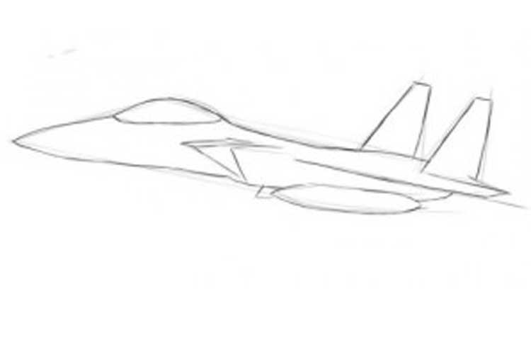 How to draw a jet: easy step by step, a jet fighter for beginners