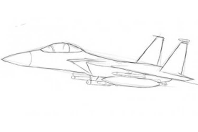 How to draw a jet easy step by step a jet fighter for