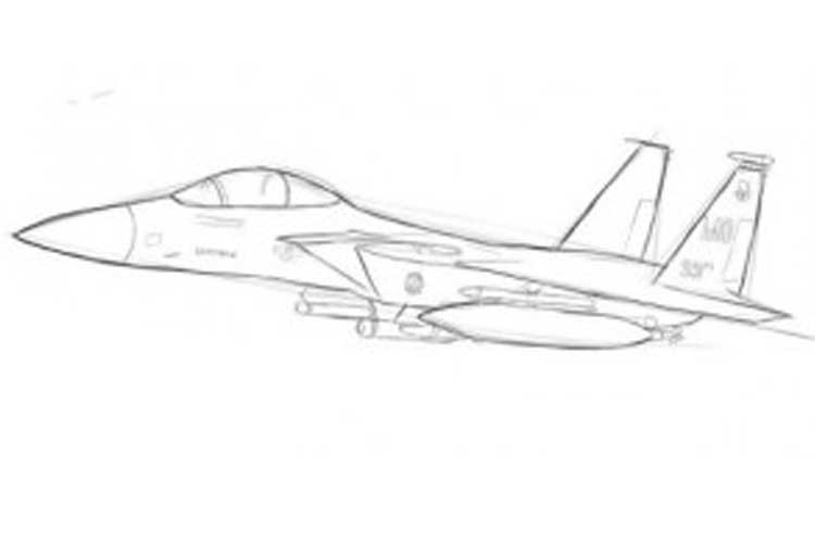 How to draw a jet easy step by step a jet fighter for