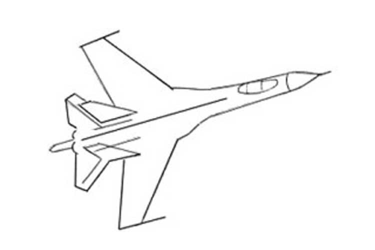 How to draw a jet easy step by step, a jet fighter for beginners