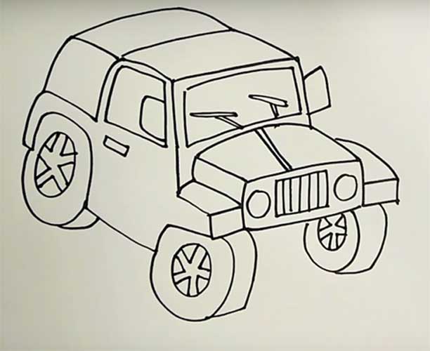 How to draw a jeep