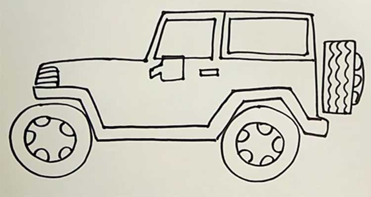 How to draw a jeep