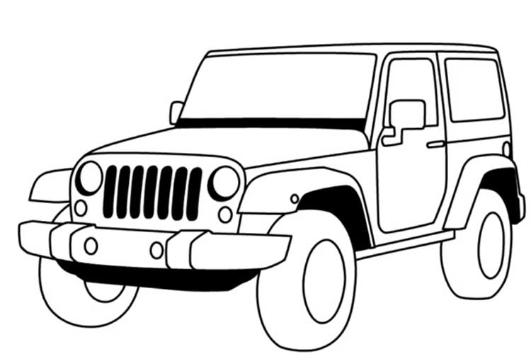 How to draw a jeep step by step, simple, wrangler easy