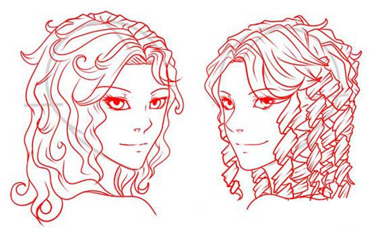 How to draw curly hair