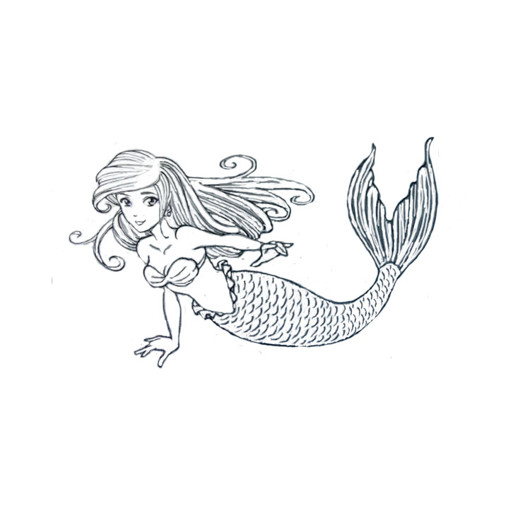 How to draw a mermaid
