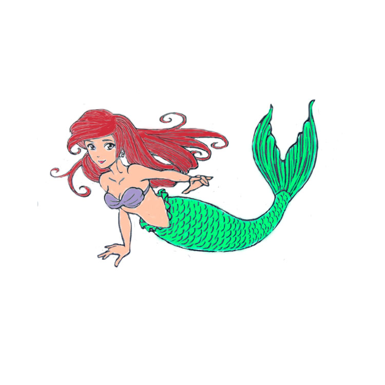 How to draw a mermaid