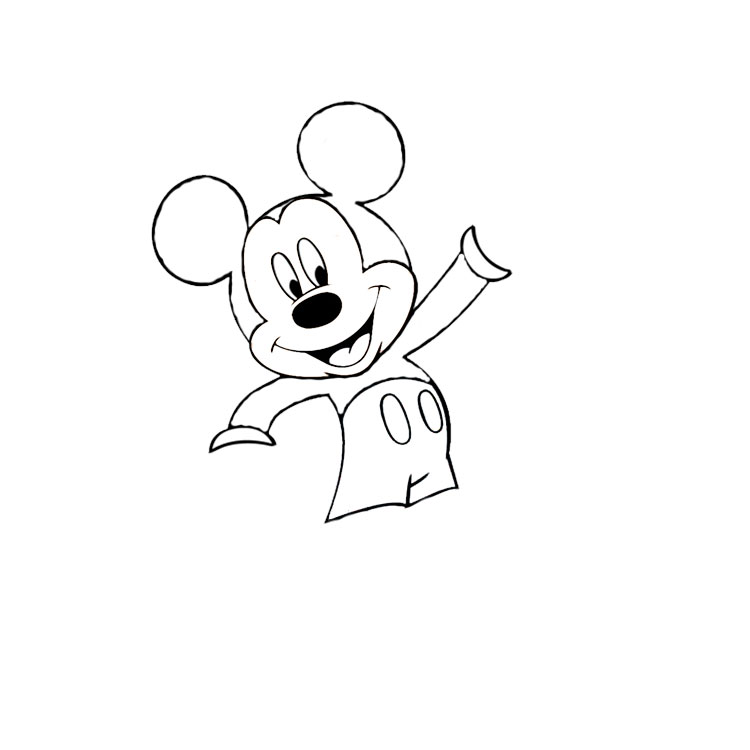 How to draw Mickey mouse