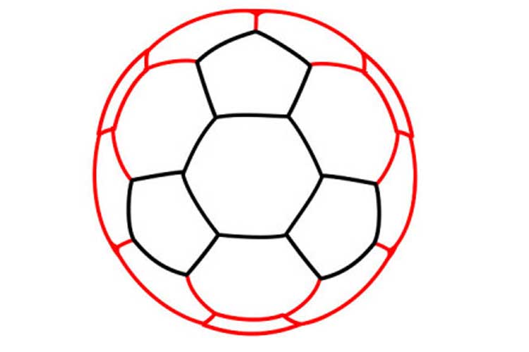 How to draw a soccer ball 