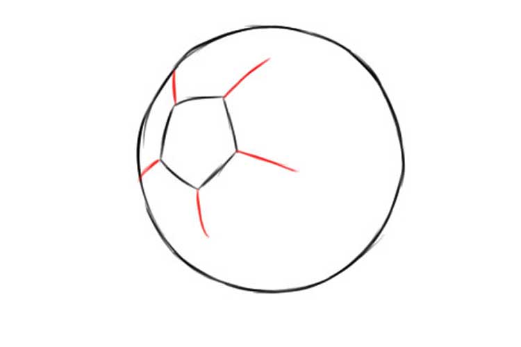 How to draw a soccer ball