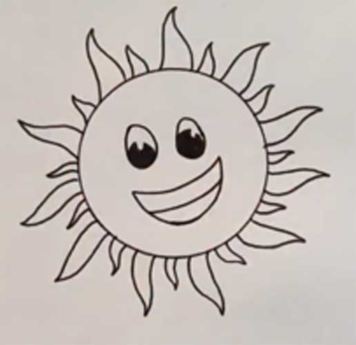 how to draw a sun