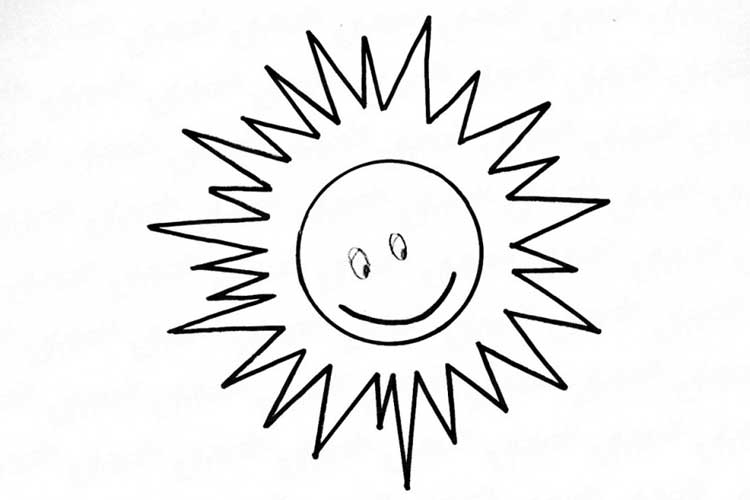 how to draw a sun