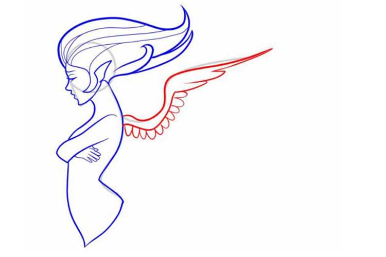 How to draw angel wings