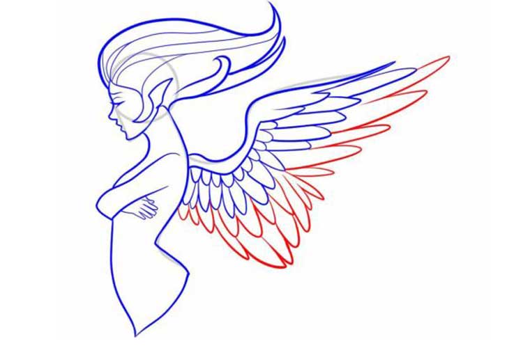 How to draw angel wings