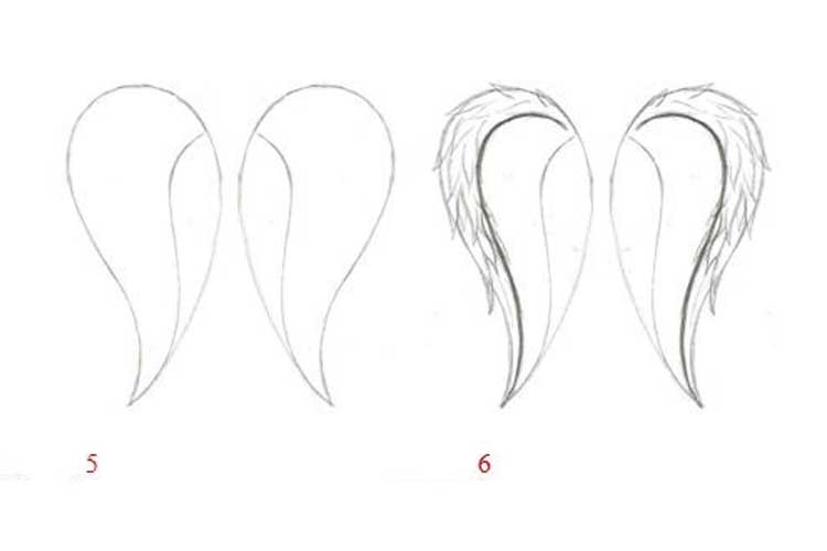 How to draw angel wings