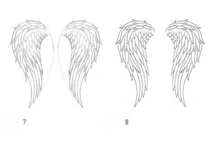 How to draw angel wings