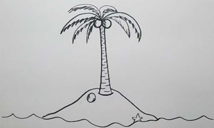How to draw a palm tree