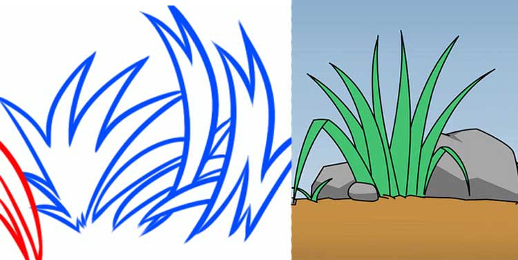 How to draw grass