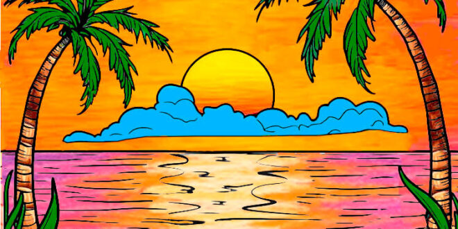 How to draw a sunset