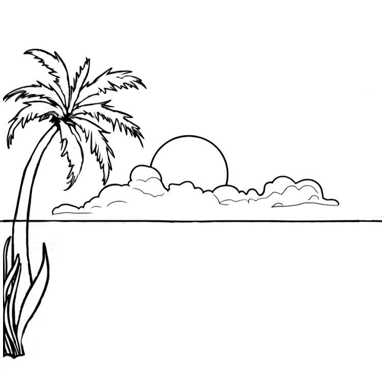 How to draw a sunset