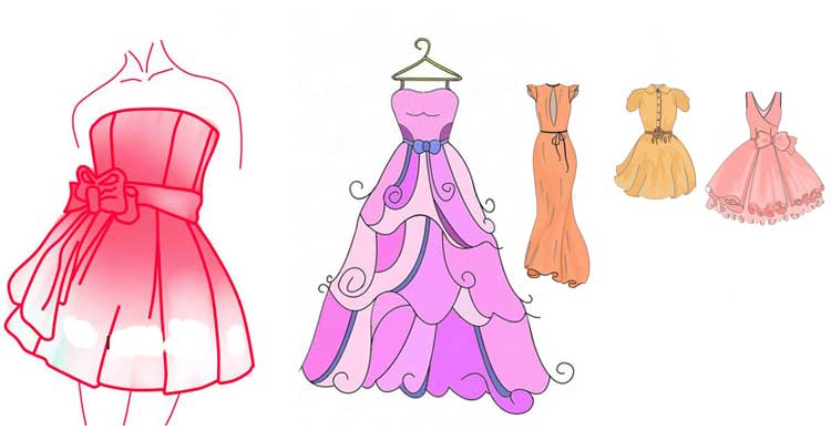 How to draw a dress