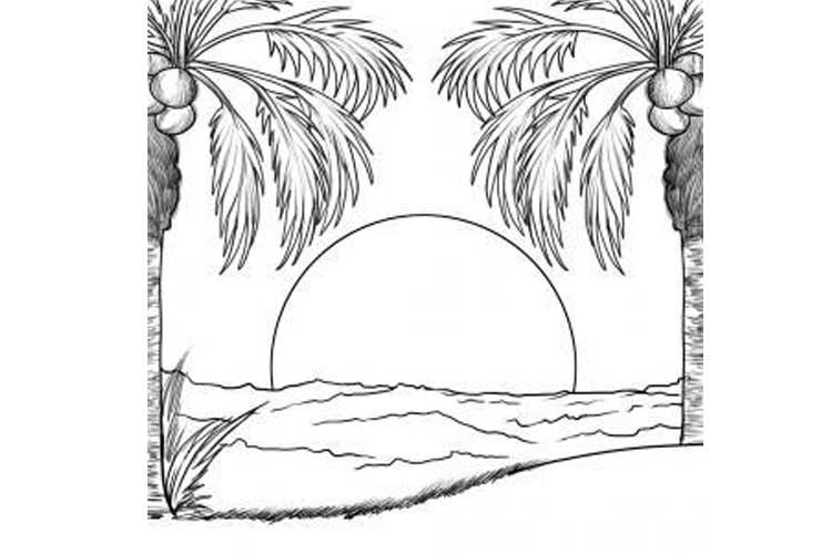 Featured image of post Beach Sunset Sunset Drawing Black And White Easy / Choose your favorite sunset beach drawings from millions of available designs.