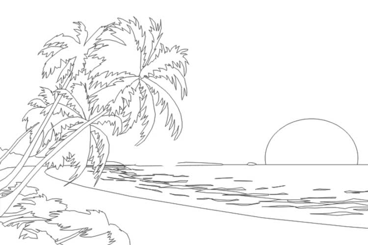 How to draw a sunset