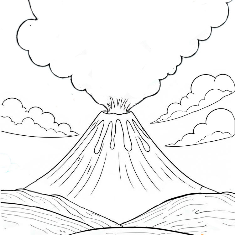 Volcano drawing