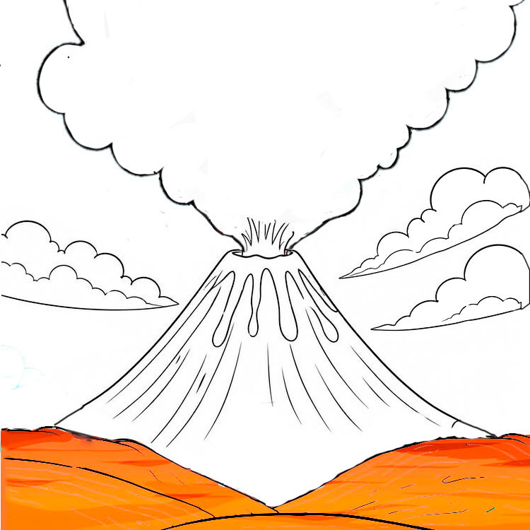Volcano drawing