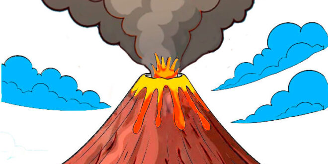 Volcano drawing