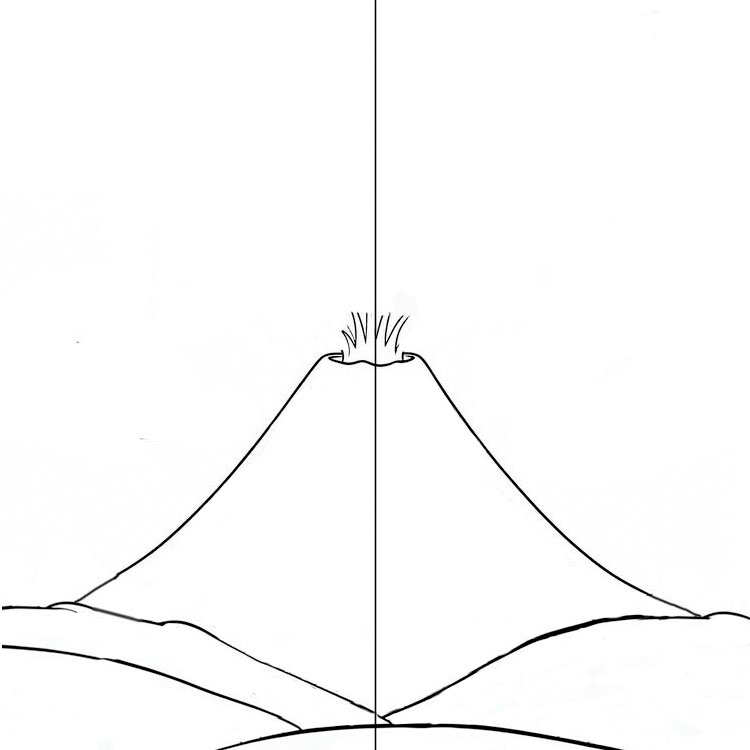 Volcano drawing