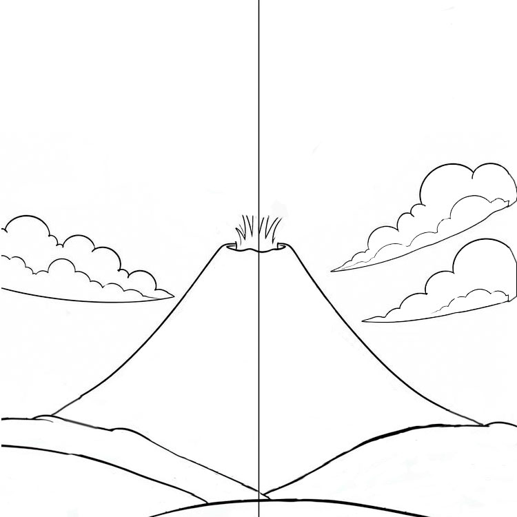 Volcano drawing