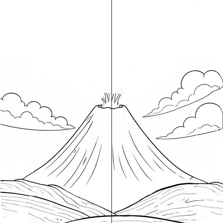 Volcano drawing