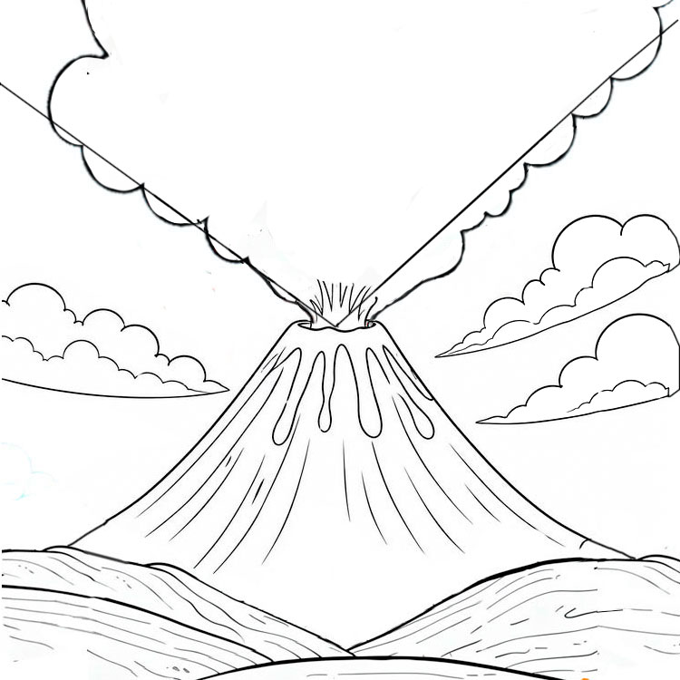 Volcano drawing