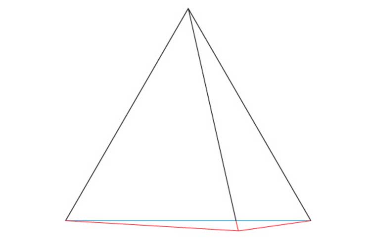 Pyramid drawing: Easy, Simple, Step by Step and Line