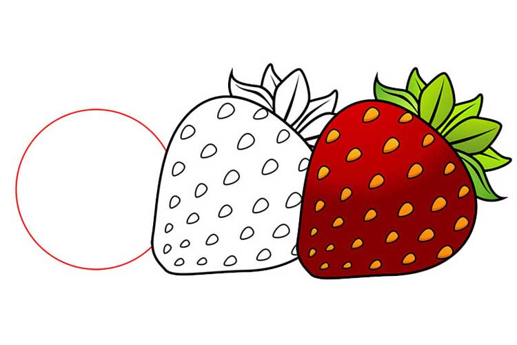 Strawberry Drawing: Easy, Cute, Shortcake and Step by Step