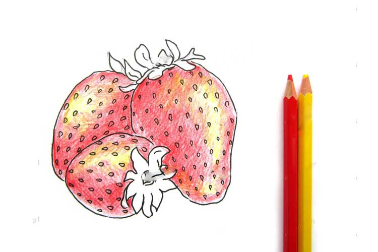 strawberry drawing easy 