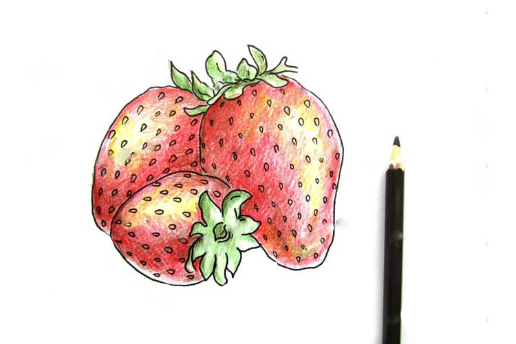 strawberry drawing easy 