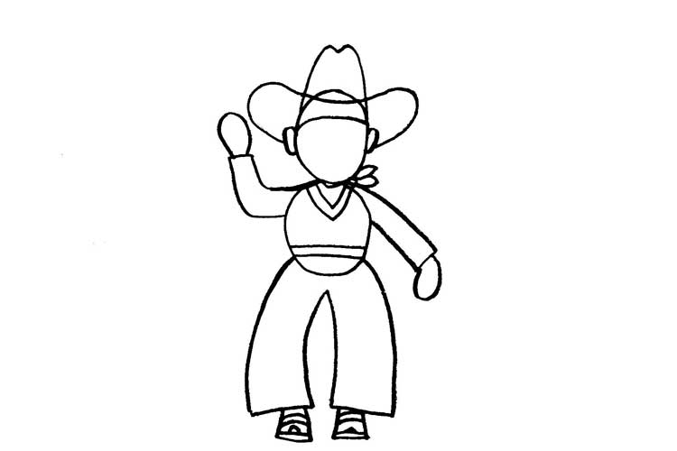 cowboy drawing step by step