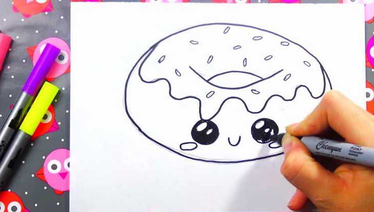 donut drawing easy