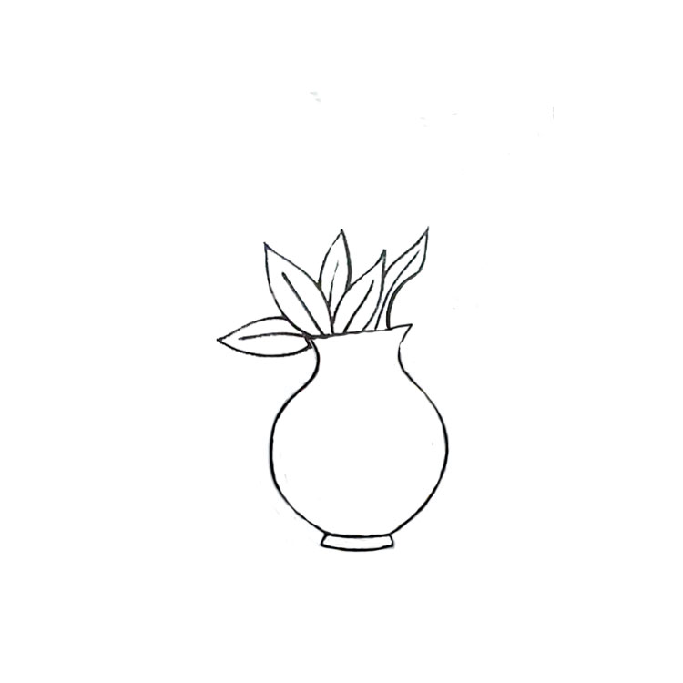 Flowers in a vase drawing