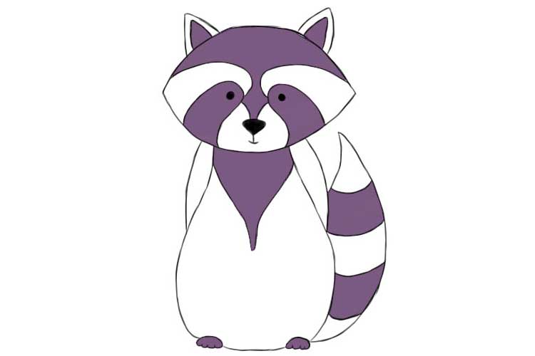 Raccoon Drawing Easy