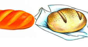 How to draw bread