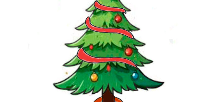 How to draw a Christmas tree